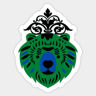 Green Bear with head jewelry Sticker